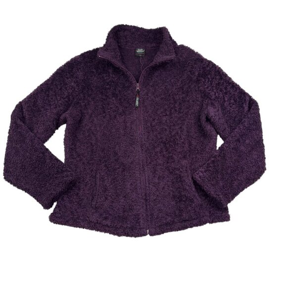 Early Winters Jackets & Blazers - Early Winters Purple Textured Faux Fur/Fleece Full Zipper Jacket Women's Size XL